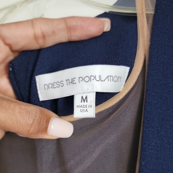 Dress the Population Navy Long Sleeve Dress - Picture 4 of 6